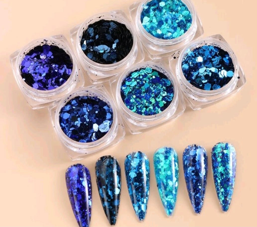 Glitter Bleu 3D